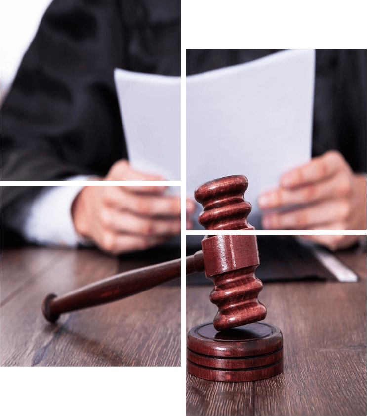 Close-up of Male Judge in Front of Mallet Holding Documents